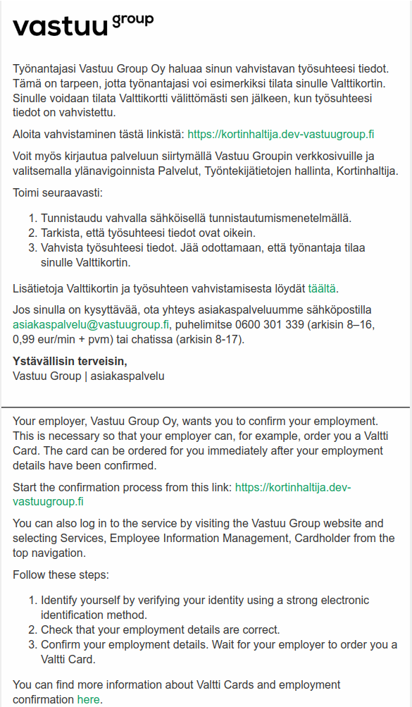 tunnistautumisviestityöntekijälle